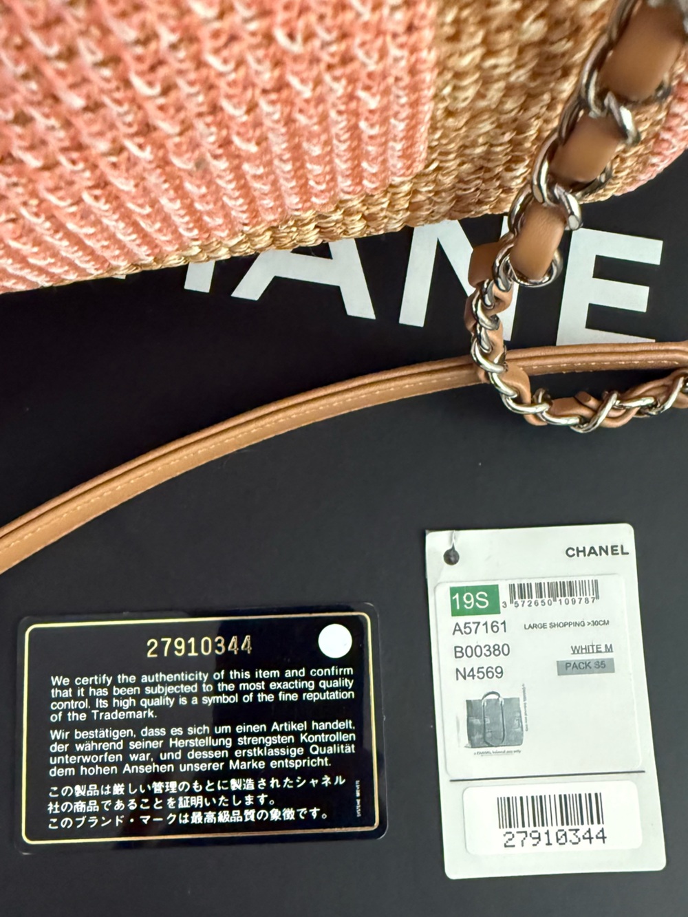 Chanel Pink Raffia Large Shopping Tote - Picture 10 of 11